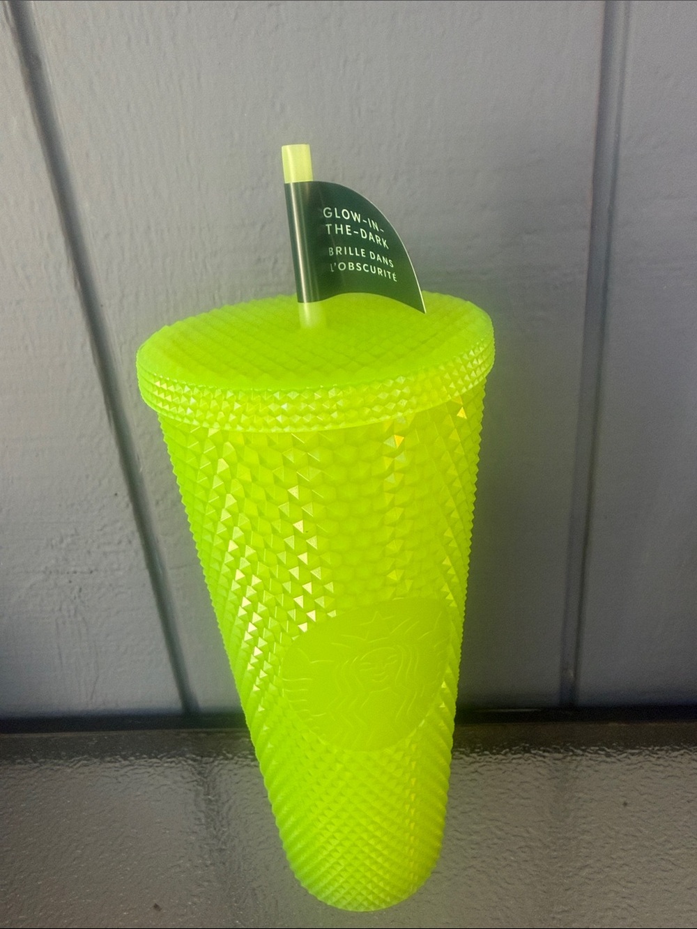 Starbucks Neon Lime Studded Glow Tumbler with Matching Straw